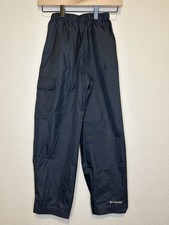 Columbia Youth Trail Flash Waterproof Hiking Rain Pants Size 8 Black EUC