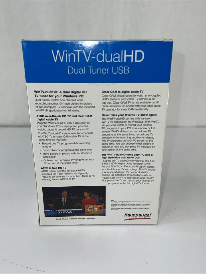 Hauppauge 1595 WinTV-DualHD Dual USB 2.0 HD TV Tuner for Windows PC *NEW SEALED! - Image 4 of 4