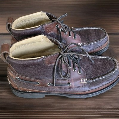 LL.Bean Allagash Bison Handsewn Brown Leather Chukka Boat Boots 244479 Mens 10 D
