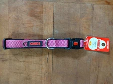 Kong Comfort Padded Neoprene Adjustable Pink Dog Collar Size M Medium