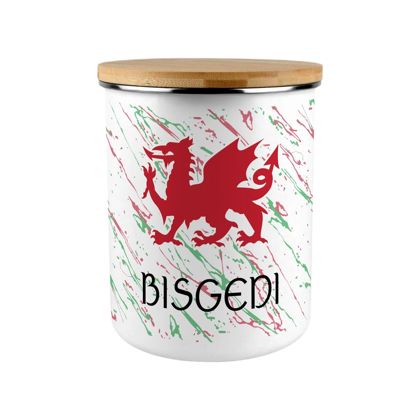 Wales Dragon Large Biscuits Canister Gift - Welsh Bisgedi Storage Jar