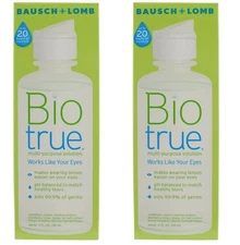 Bausch Lomb BioTrue Contact Lens Solution for Soft Contact Lenses 2 Pack 4 Oz