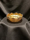 Antique Tiffany Favrile LCT Signed Art Glass Bowl with Ruffled  Scalloped Edge