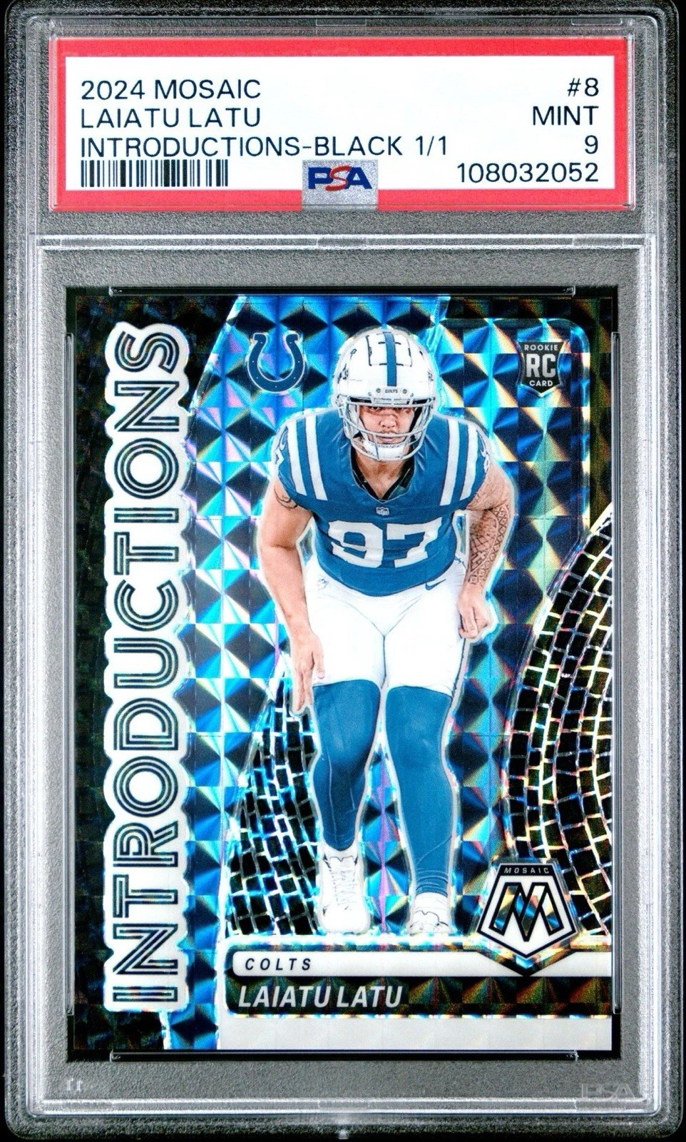 Laiatu Latu Panini Mosaic Introductions #8 Black 1/1