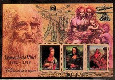 MOLDOVA Sc 417 NH SOUVENIR SHEET OF 2002 - ART OF DA VINCI - (TA62)