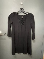 Forever 21 Soft Black Dress 3/4 Sleeves Size S