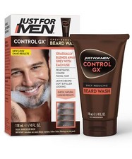 Just For Men Control GX Grey Reducing Beard Wash Shampoo,Gradually Colors,4 FlOz