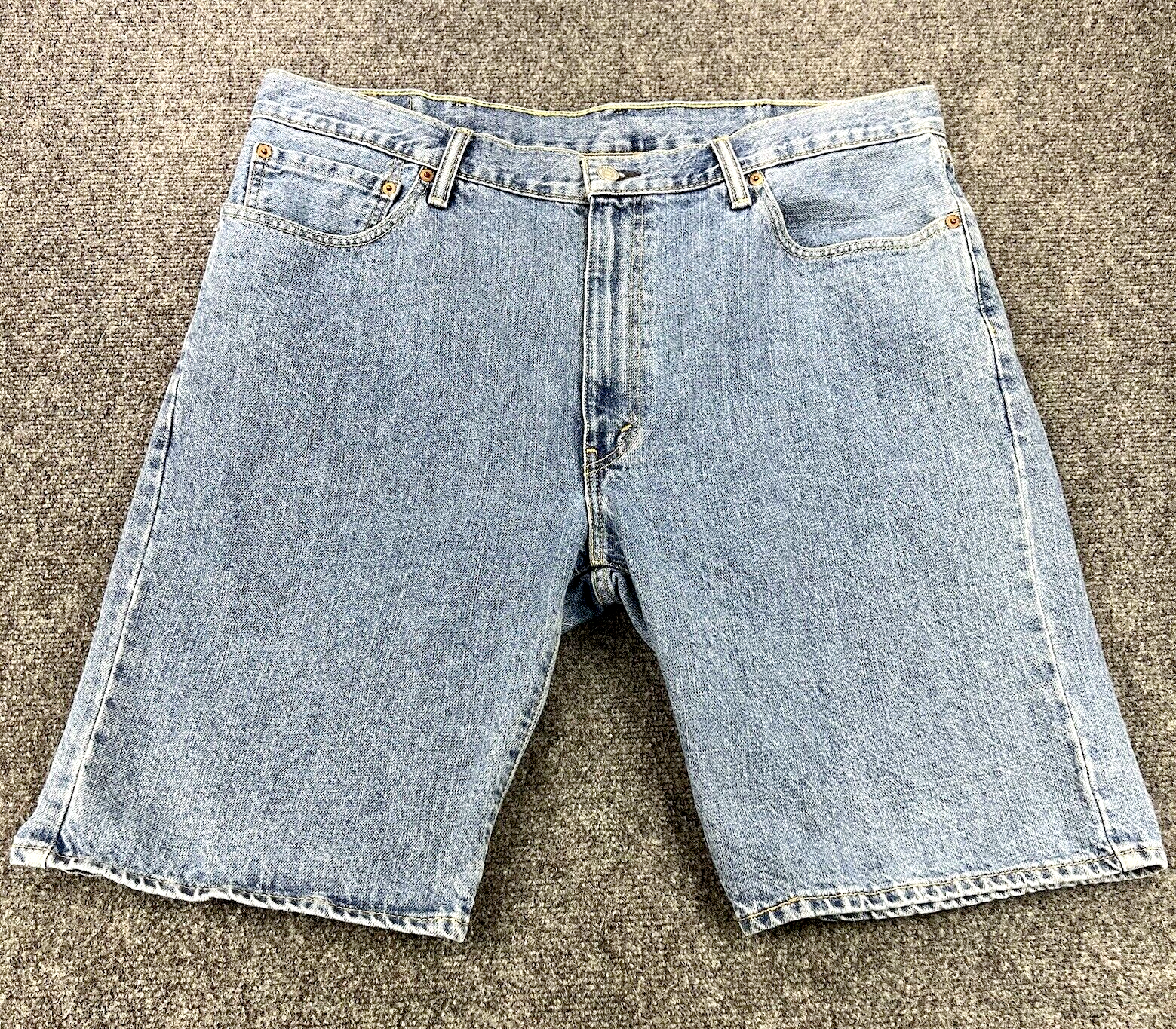 Levis 505 Shorts Mens 40 Blue Denim Regular Fit Dark Wash 100% Cotton 40x11