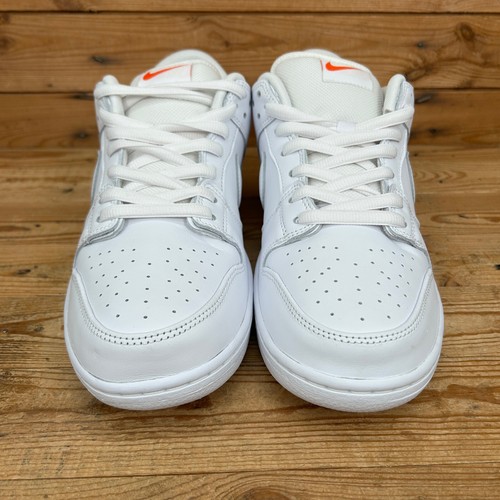 Nike Trainers Mens Size UK 10.5 SB Dunk Low Pro ISO Triple White Leather Skater - Picture 4 of 13