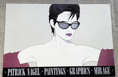 パトリック•ナーゲル　作品名「サングラス　sunglasses」インテリア Patrick Nagel 1983 Print Silver Foiled Sunglasses Poster Art | eBay