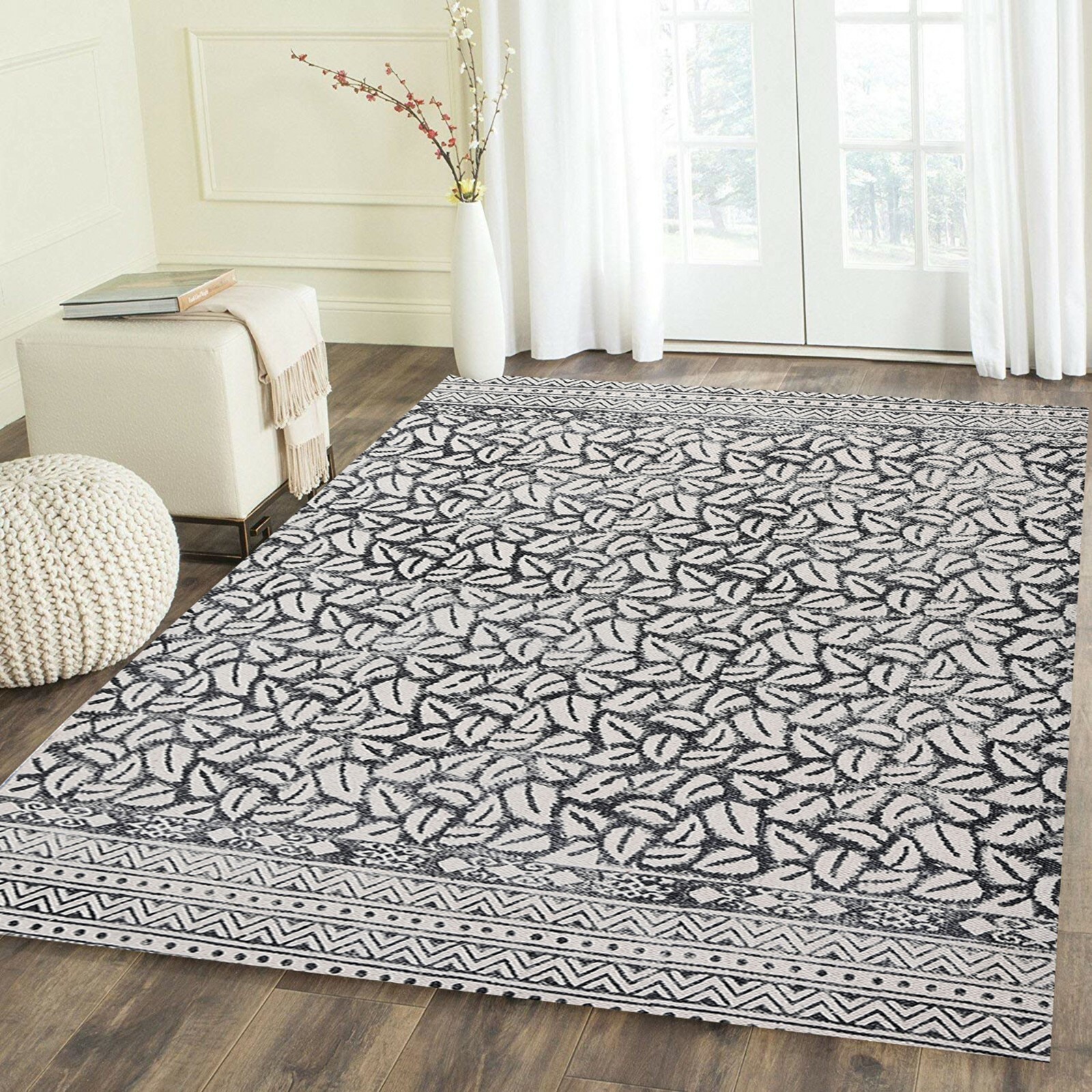 Eco friendly 3 X 4.6ft Area rug, Dining room Rug, Block Printed area rug,  Carpet | eBay