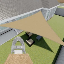 Outdoor Sun Shade Sail Cover Patio Awning Garden Pool Triangle Sand 19/20/21 FT