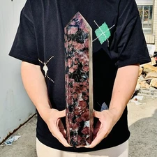 11.4LB Natural Garnet Fireworks quartz obelisk crystal wand point healing