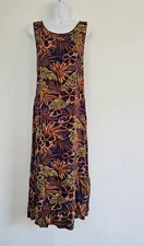 Jane Ashley Multicolor Floral Maxi Sleeveless Shift Dress Size Medium Side Slits