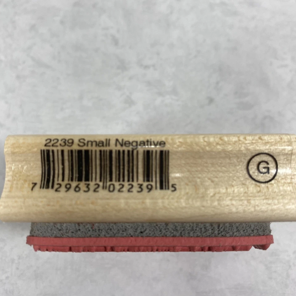 Estampillas artísticas Hampton placa negativa pequeña sello de goma parte posterior de madera nuevas Foto 4 de 4