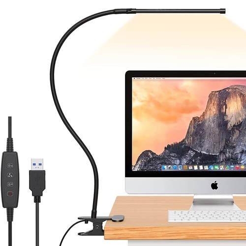 Klemmbar Schreibtischlampe LED Dimmbar Leselampe USB Tisch-Lampe Augenschutz DE - Bild 10 von 10