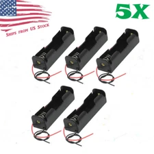 5Pcs Battery Holder Case Box with 6" Wire Leads for 1S 18650 Li-Ion Batteries