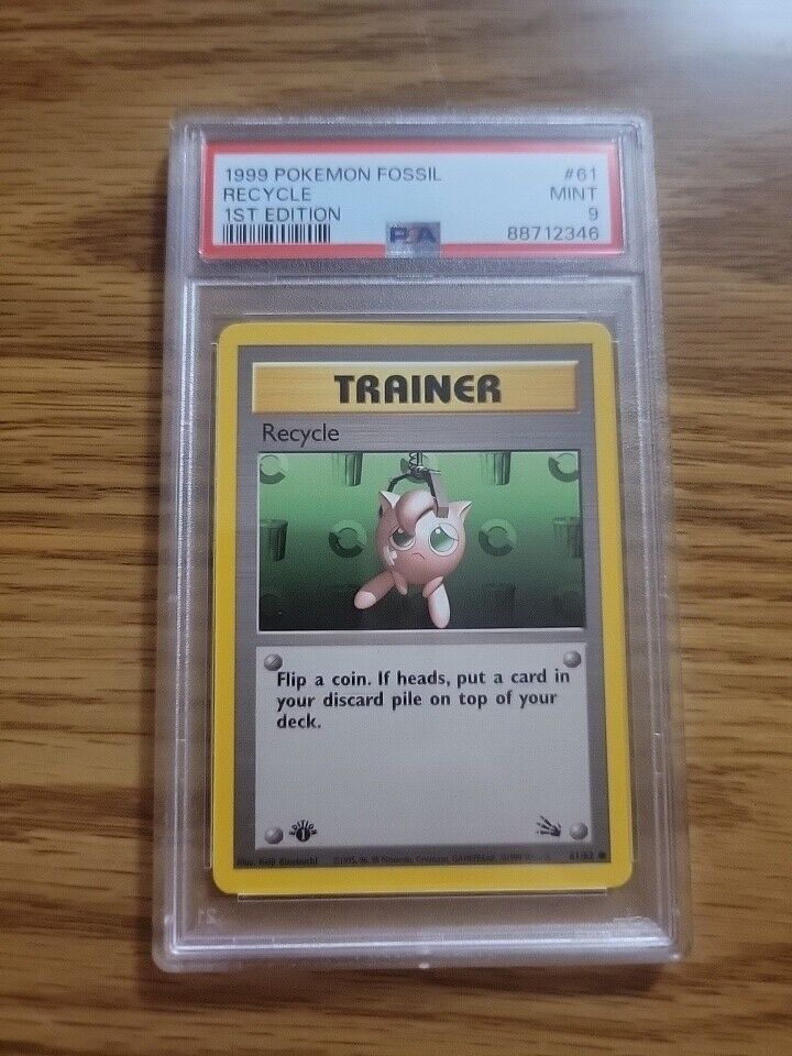 Pokemon 1st edition Fossil RECYCLE PSA 9 1999 Mint