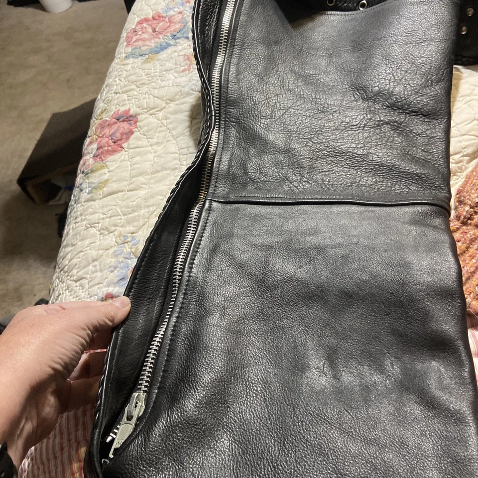 Первоклассный черный кожаный Chaps большой мужчин - мотоциклиста, ролевые игры, костюм - Изображение 4 из 4