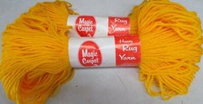 2 Skeins Magic Carpet Rug Yarn 140 yds in Gold matching dye lot.