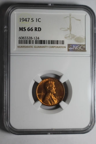1947 S/S MS66 RD Lincoln Wheat Cent NGC #124