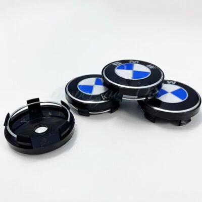 4 Pcs Für BMW 60mm Auto Embleme Nabendeckel Felgendeckel Radnabendeckel Schwarz - Bild 1 von 4