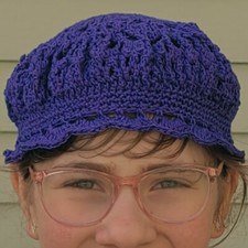 Child Handmade Crochet Lace "Boho" Hat - Lightweight Cotton - Free US Shipping