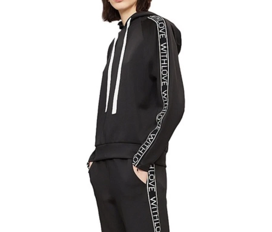 Sudadera pulóver negra con capucha Maje Sweat para mujer talla 3 con banda With Love Foto 2 de 4