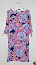 NWT Trina Turk Women's Multicolor Mod Floral Tie Sleeve Jersey Dress size XL