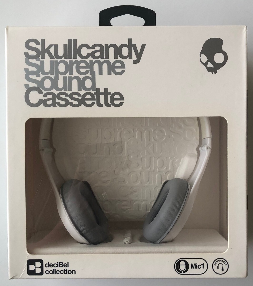 Skullcandy Cassette Headphones with Mic White and Grey | eBay