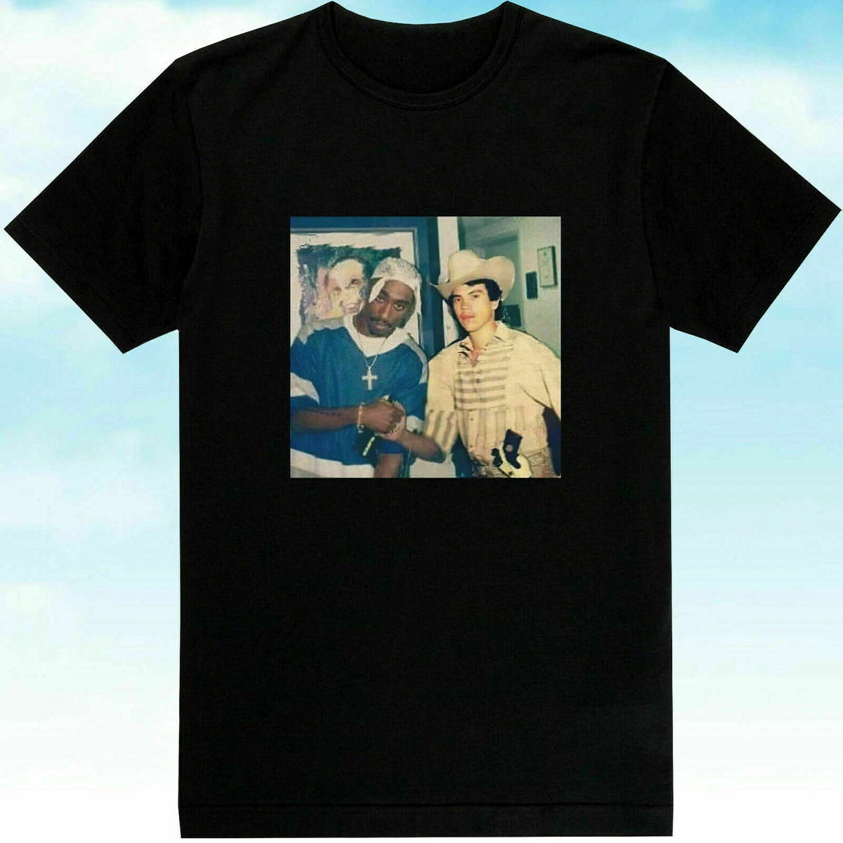 Vintage Tupac Chalino Sanchez Shirt Short Sleeve Black Unisex S-5XL