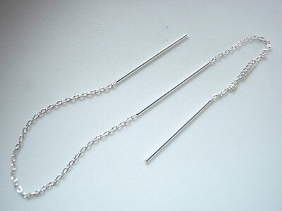 Paar Einfädler Ohrringe 925 Sterling Silber