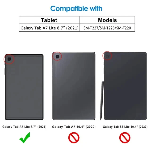 Case Samsung Galaxy Tab A7 Lite 8.7" T220 T225 T227 Heavy Shockproof Cover Stand - Image 3 of 4