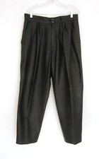 Vtg 80s North Beach Leather Black Tapered Pleated Front Pants 32 Michael Hoban