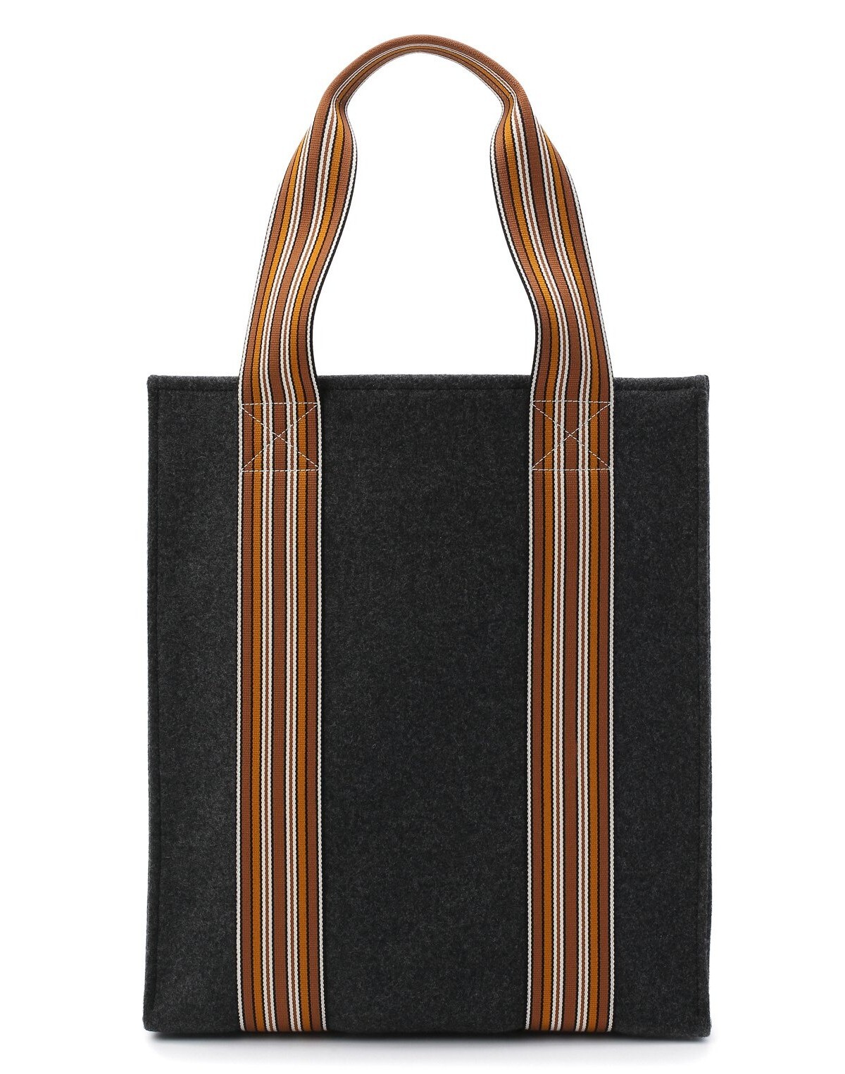 (NO CUSTOMS TAX) LORO PIANA Suitcase Stripes dark gray cashmere tote bag Italy image 4