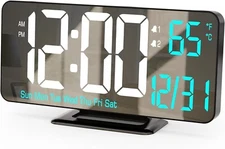 Atomic Digital Alarm Clock Battery Operated Self-Setting Digital or Desk