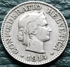10 rappenów 1914 B Szwajcaria 🇨🇭 KM# 27, Piękny# 25, Y# 24 