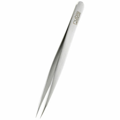 Rubis Pointed Tip Tweezers Silver Red White Black Swiss Elegance