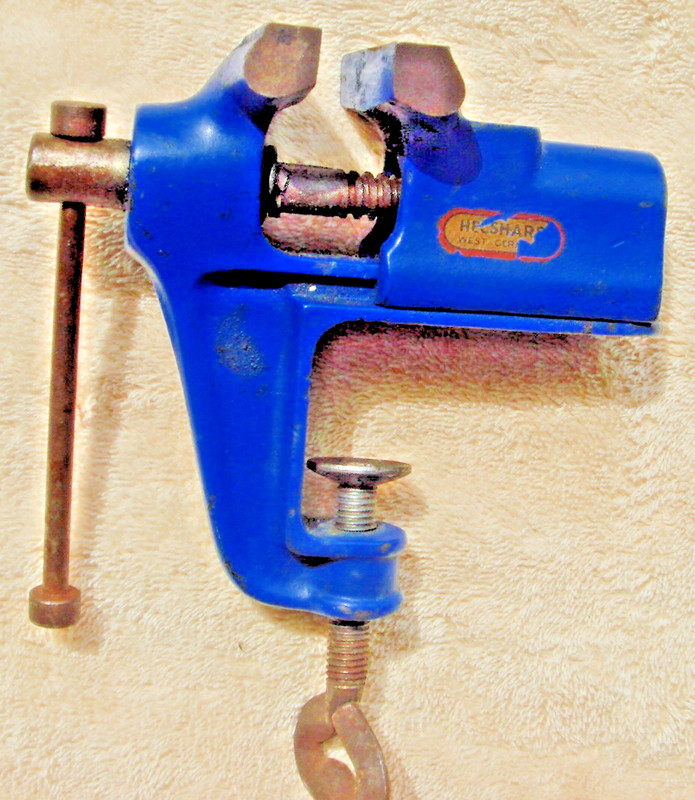 Vintage Hecsharp Watchmaker Jeweler Mini Vise Clamp-On 2-1/2" Jaws West Germany