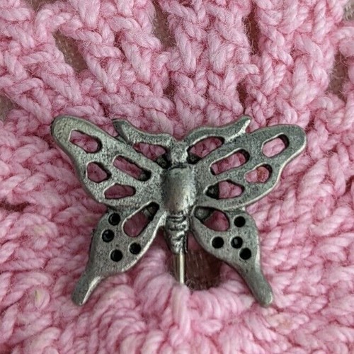 Pin palo mariposa vintage peltre plateado - Imagen 3 de 6
