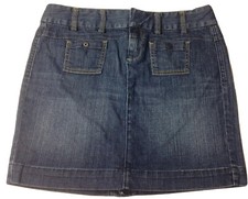 TOMMY HILFIGER Blue Stone Washed Stretch Denim Jean Skirt Size 10