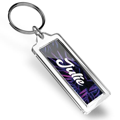 Julie Name Neon Palm Tree Keyring   #117099 - Picture 1 of 8