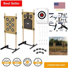 Durable Shooting Target Stand - Adjustable Base - 2 Pack - Accessories Included