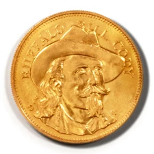 1971 Franklin Mint Husky Oil Rugged Americans- Buffalo Bill Cody Coin NOS Sealed