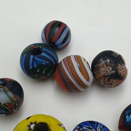 Lot of 13 Millefiori Style MultiColor Mix Glass Beads Lot - Picture 18 of 20