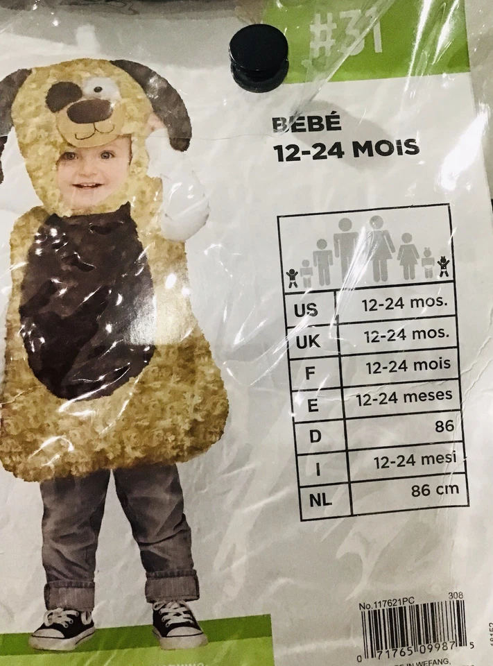 Cuddly Puppy Dog Infant 12 - 24 Months Costume Dress Up New - Image 3 of 4