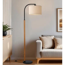 66” Brown Black Arc Floor Lamps for Living Room, 1200 Lumens 3-Level Brigh
