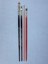 Vintage M Grumbacher 4 Artist Paint Brushes Michelangelo 4222-B 4222-F 3611-R