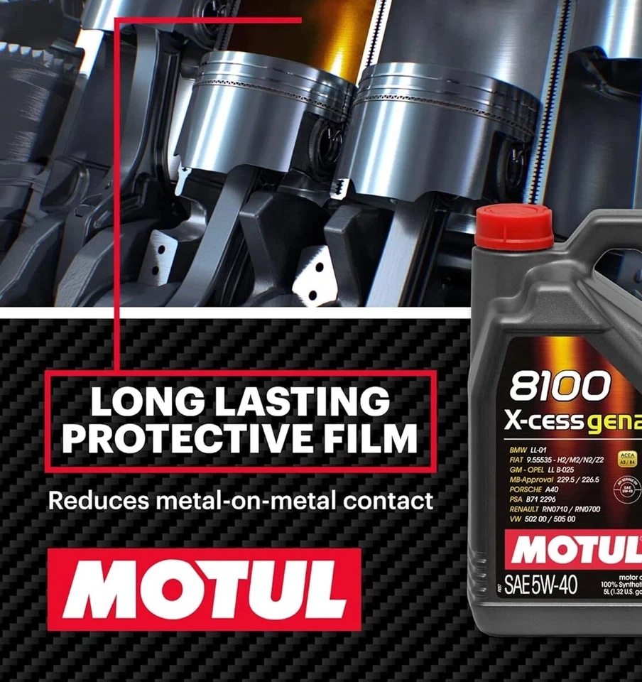 MOTUL 8100 X-Cess Gen 2 SAE 5W40 Full Synthetic Motor Engine Oil 5 Liter Bottle - Image 3 of 4