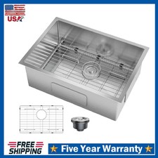 Undermount Kitchen Sink ,27"x19" Stainless Steel Single Bowl Sink Workstation